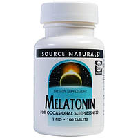 Source Naturals, Мелатонин, 1 мг, 100 таблеток
