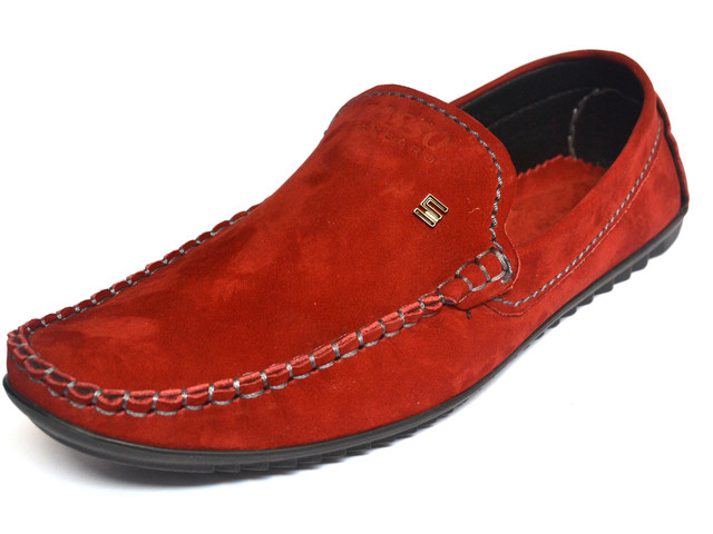 519770473 Замшеві мокасини чоловічі червоні Rosso Avangard Alberto Red