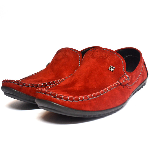 Замшеві мокасини чоловічі червоні Rosso Avangard Alberto Red