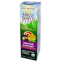 Fungi Perfecti, Host Defense, Спрей Myco Shield, иммунная поддержка, мята, 1 жидкая унция (30 мл)