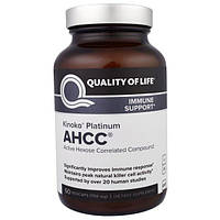 AHCC, Quality of Life, Platinum поддержка иммунитета, 750 mg, 60 капс.