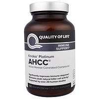 AHCC, Quality of Life Labs, Kinoko Platinum підтримка імунітету, 750 mg, 60 капс