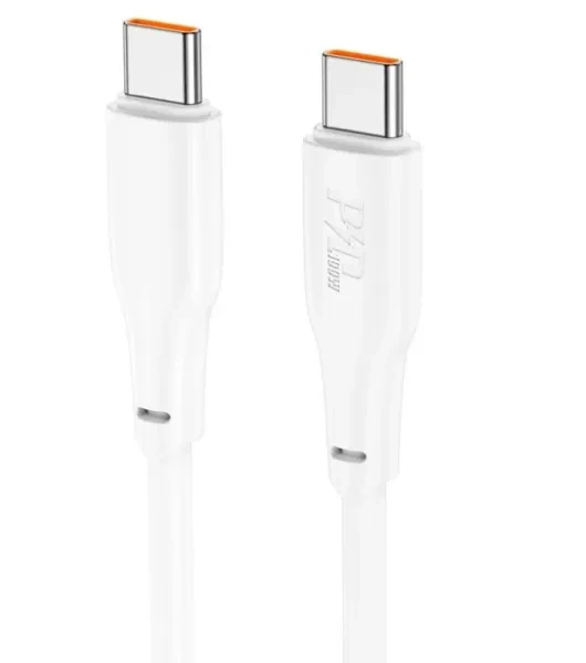 Дата-кабель Hoco X93 Force Type-C (тато)  -  Type-C (тато) 1 м White, фото 1