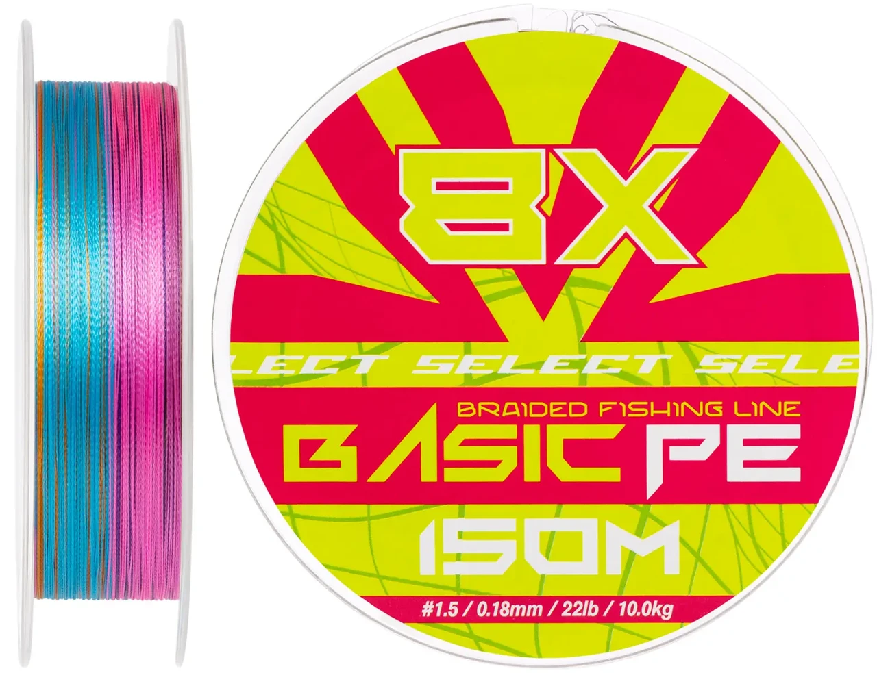 Шнур Select Basic PE 8X Multicolor 150m #1.5/0.18mm 22lb/10kg, фото 1