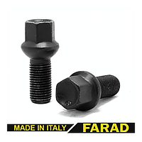 Болт колесный M14x1.25x31 мм, сфера R13, ключ 17, черный цинк, FARAD, 1 шт