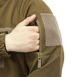 Куртка Windproof Softshell ветрозащитная (койот), водостойкая, флис 320 г/м², фото 6
