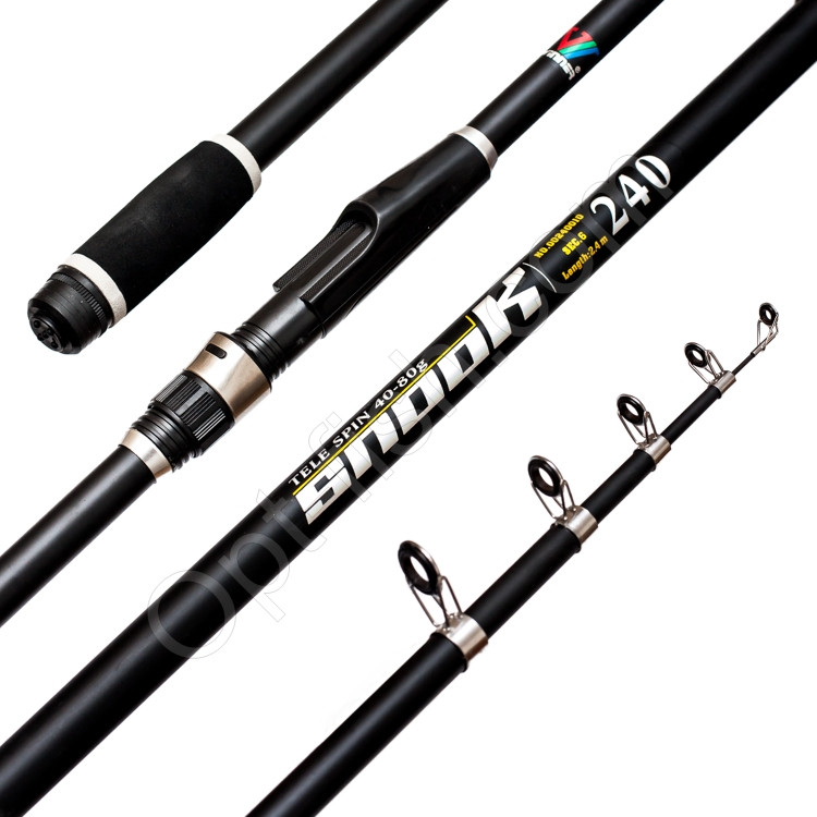 Спінінгове вудлище телескоп Snook Tele spin (Black) No00240010 40-80g 2.4 м *, фото 1