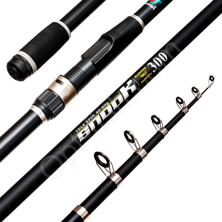 Спінінгове вудлище телескоп Snook Tele spin (Black) No00240010 40-80g 3 м *, фото 1