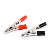 Пара крокодильчиків із двома пластиковими ручками, довжина 64мм GT1-4108 Global Tone