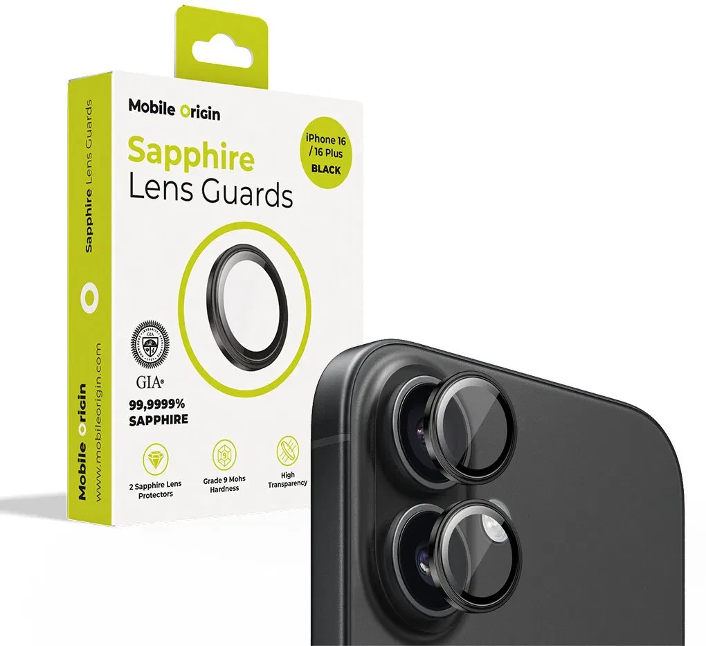 Захист камери Mobile Origin Sapphire Lens guards iPhone 16/16 Plus (SALG-i16-BLK), фото 1