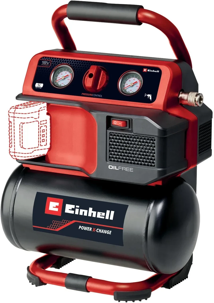 Компрессор Einhell TE-AC 18/75 Li OF-Solo безмасляный аккумуляторный 18В, фото 1