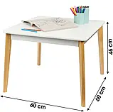 Дитячий стіл Dochtmann Judy 60×60×48 см білий MDF, фото 2