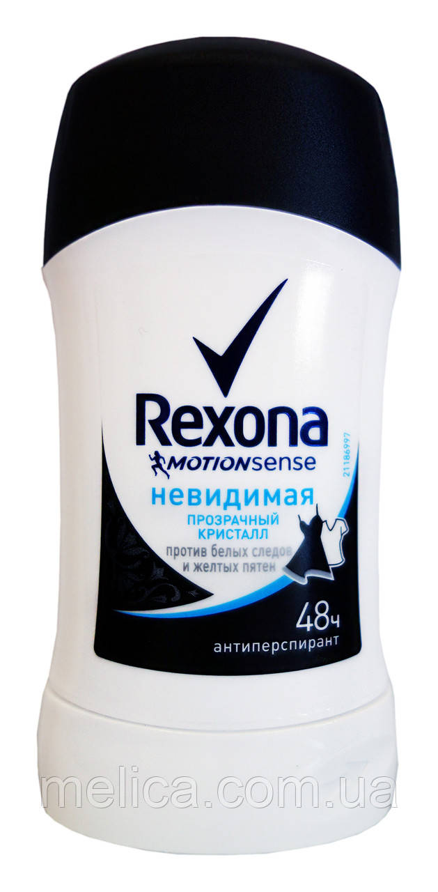 Антиперспирант карандаш Rexona Invisible Aqua Невидимая Прозрачный кристалл - 40 мл. - фото 1 - id-p522217586