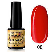 Гель-лак Rico Professional No 8, Червоний, емаль, 9 мл