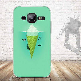 Силіконовий чохол для Samsung Galaxy J2 J200 з малюнком кити навколо морозива