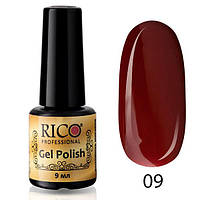 Гель-лак Rico Professional No 9, Бордовий, емаль, 9 мл