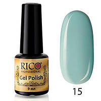 Гель-лак Rico Professional No 15, Світло-блакитний, емаль, 9 мл