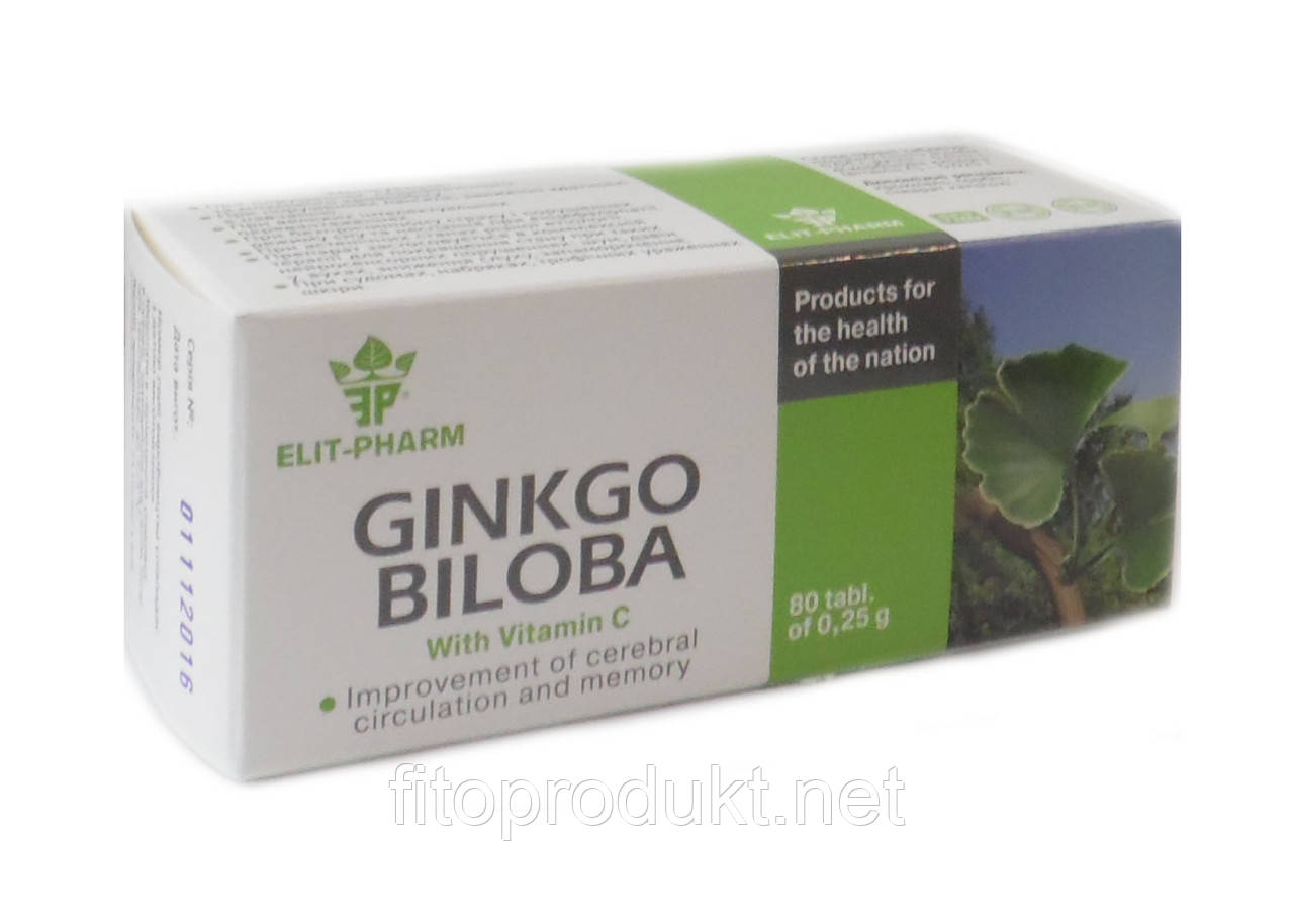 Гинкго Билоба с витамином С улучшение мозгового кровообращения №80 Элит фарм - фото 3 - id-p522310401