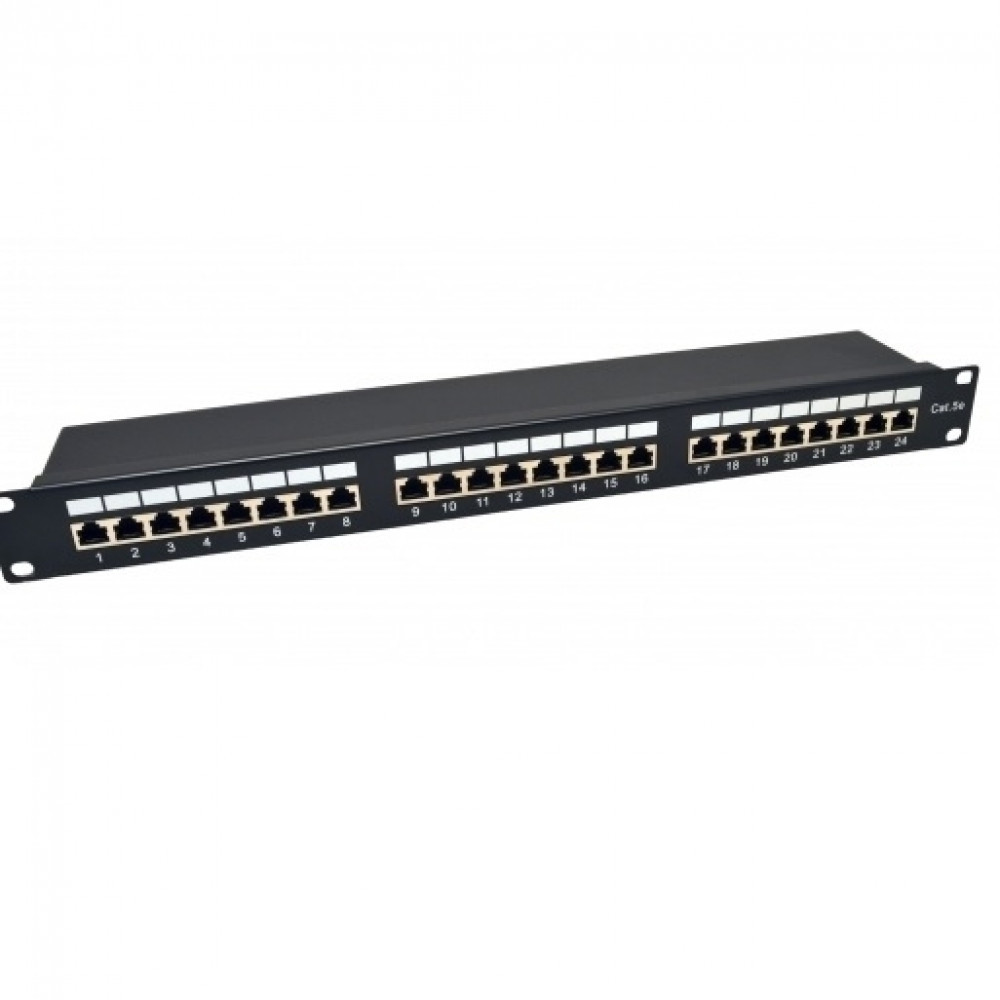 Патч-панель CMS 19" 24xRJ-45 FTP, кат. 5e с организатором кабеля, фото 1
