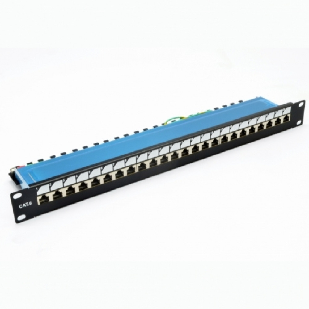 Патч-панель CMS 19" 24xRJ-45 FTP, кат. 6 с огранизатором кабеля, фото 1
