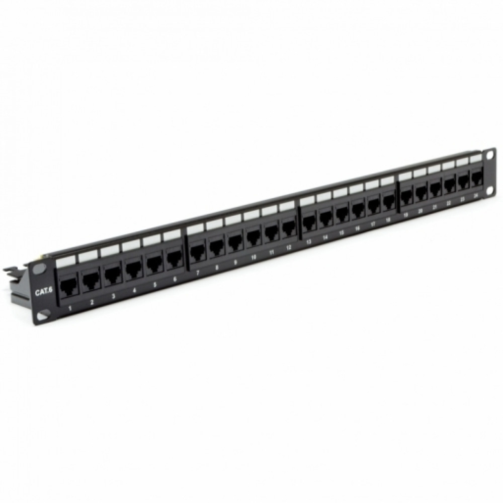 Патч-панель CMS 19" 24xRJ-45 UTP, кат. 6 з організатором кабелю, фото 1