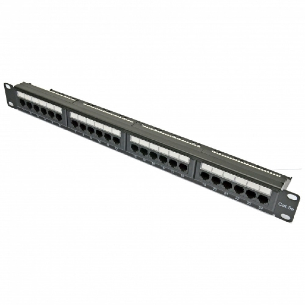 Патч-панель CMS 19" 24хRJ-45 UTP, кат. 5e с организатором кабеля, фото 1