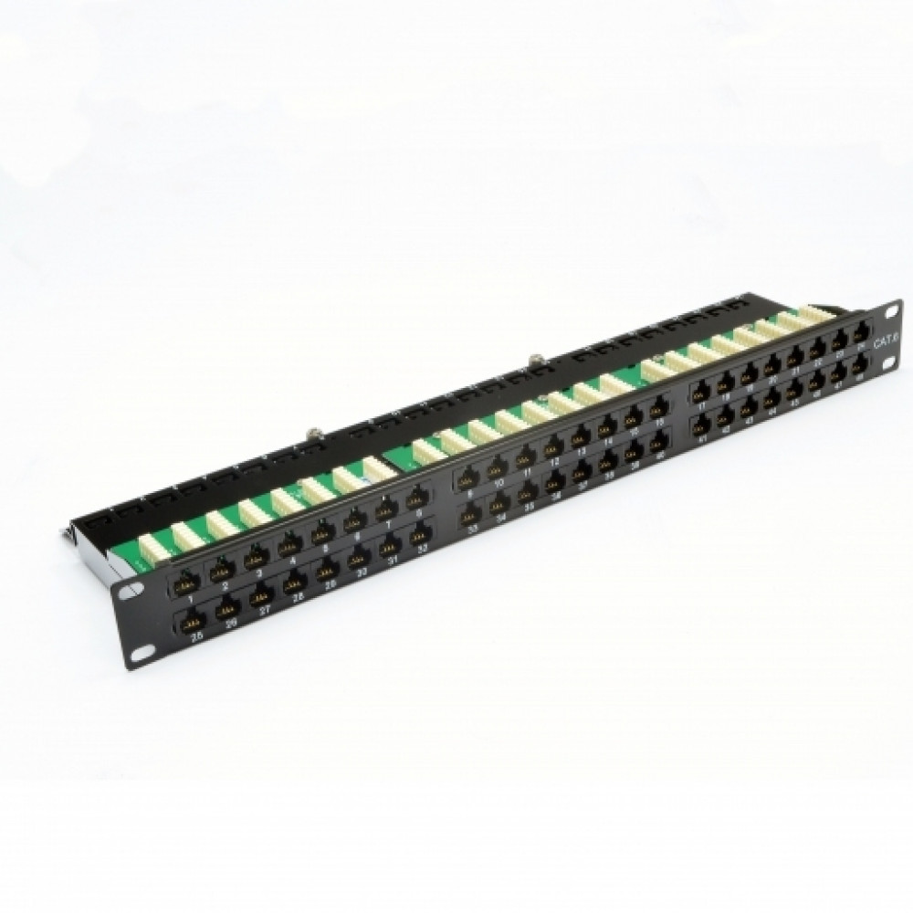 Патч-панель CMS 19" 48xRJ-45 UTP, кат. 6, 1U с организатором кабеля, фото 1