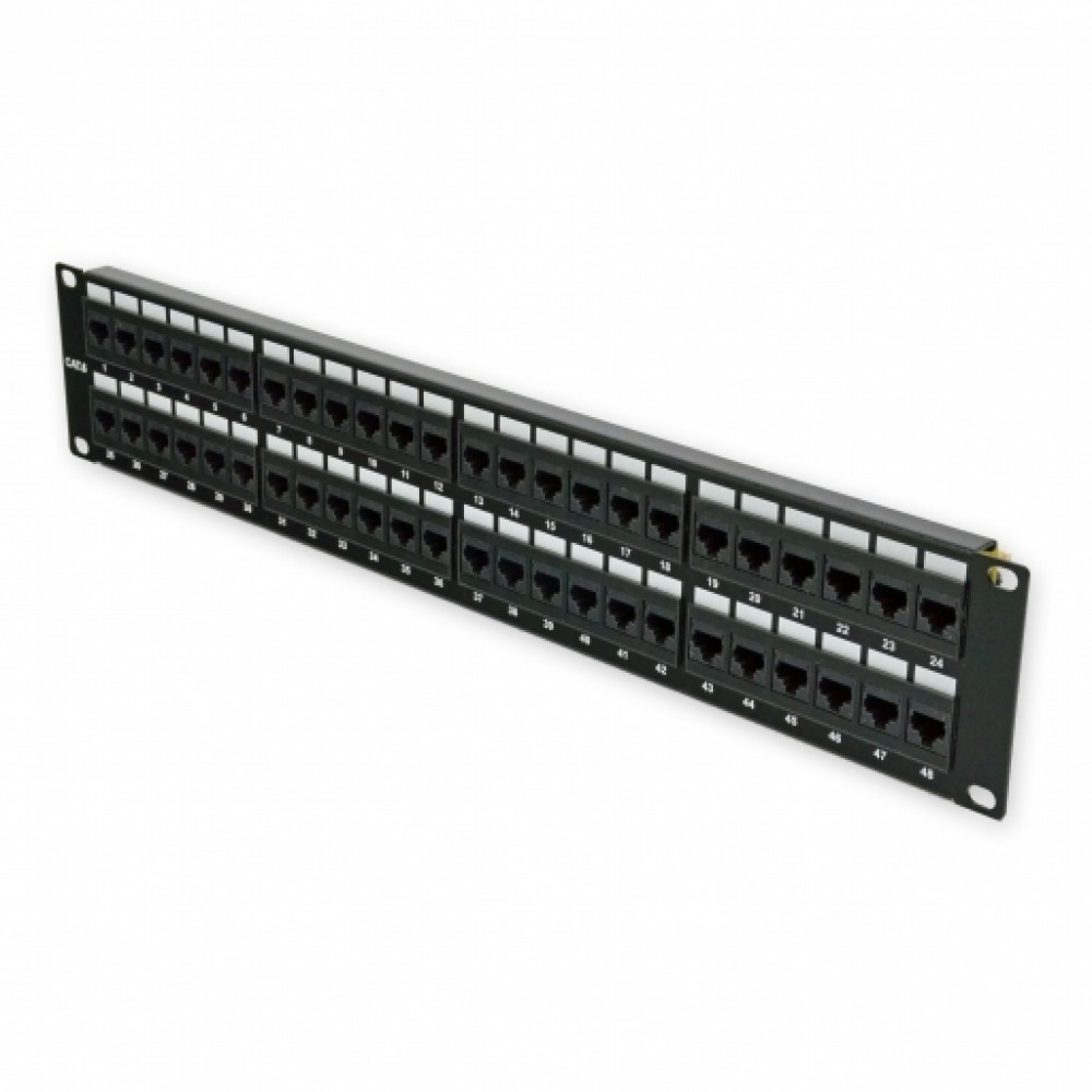 Патч-панель CMS 19" 48xRJ-45 UTP, кат. 6, 2U, фото 1