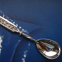 Срібна чайна подарункова ложка з орнаментом, фото 3