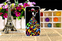 Чехол силиконовый бампер для Samsung Galaxy J2 J200 с картинкой платье из бабочек