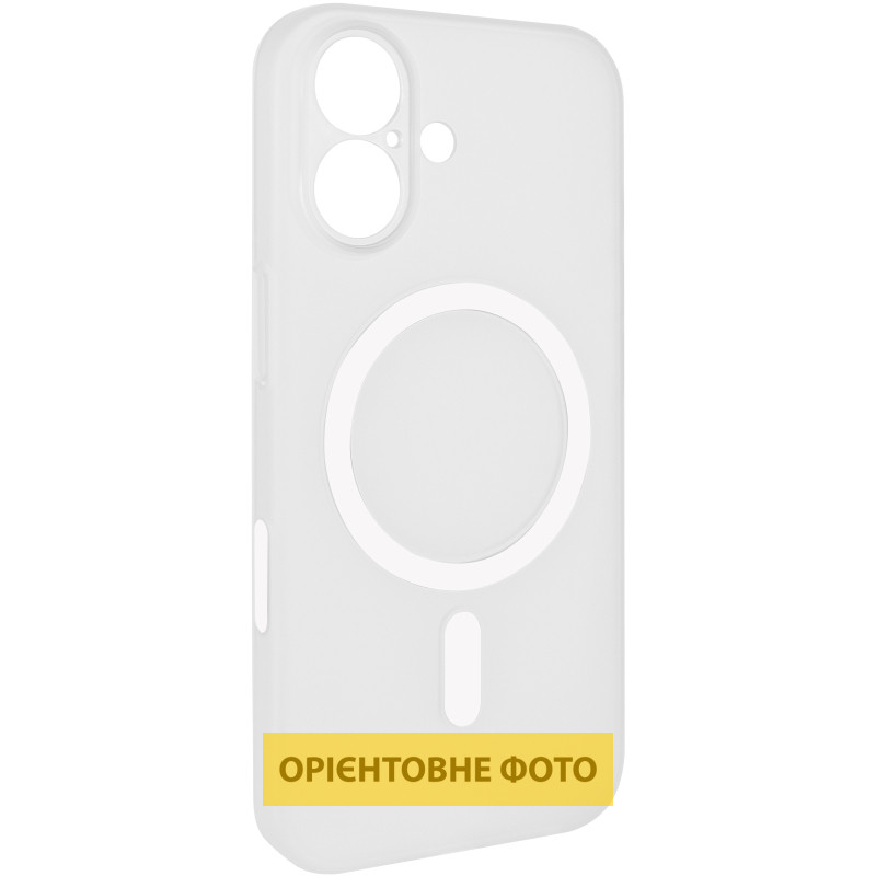 Чехол PC Slim Matte with Magnetic Fit (camera button) для Apple iPhone 16 (6.1") White, фото 1