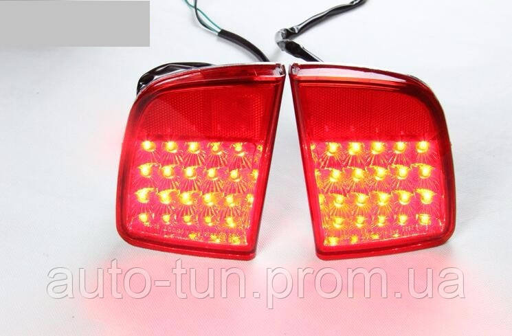 Фонари задние в бампер светодиодные красные TOYOTA LAND CRUISER 200 ...