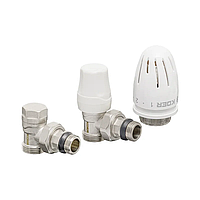 Комплект для подключения радиатора Koer SET-14 - 1/2"x3/4" (угловой) с термоголовкой ЗЗ (KR3178)