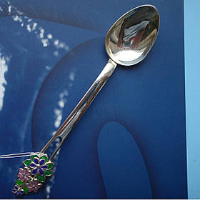Срібна подарункова чайна ложка з квітами