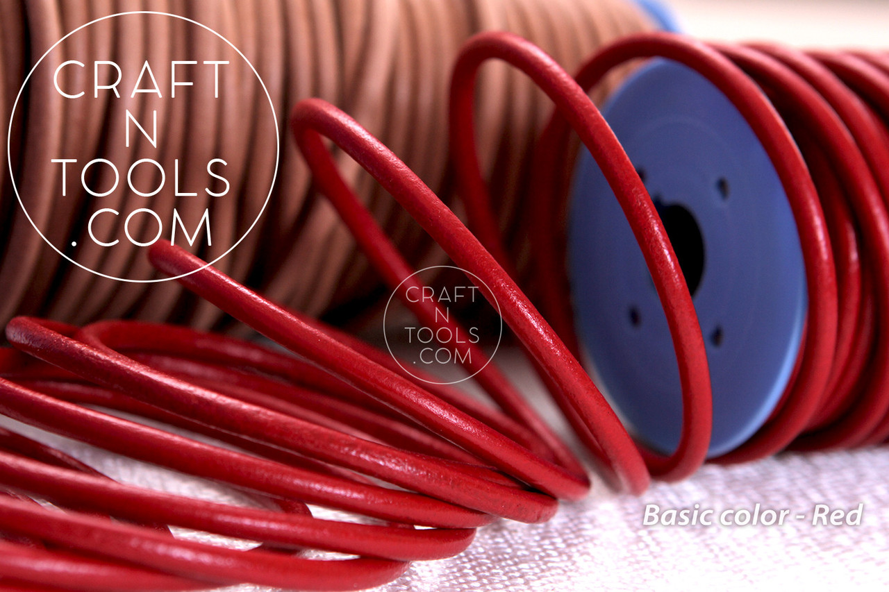 Шнур кожаный круглый Basic Colors - Red 5mm - фото 1 - id-p522479171