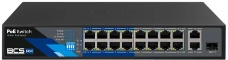 Комутатор BCS Basic BCS-B-SP1602G-1SFP PoE 16 портів 150 Вт, фото 1