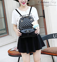 Стильний рюкзак з брелком Ведмедик для школи, фото 5