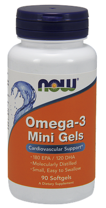 Omega 3 Mini Gels NOW Foods 90 caps, фото 2