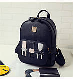 Рюкзак жіночий Коти з клатчем косметичкою (чорний), фото 8