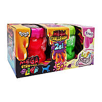 Вязкая масса "2 в 1 "Mega Stretch Slime" и "Fluffy Slime" FLS-03-01U укр Розово-зеленый garage