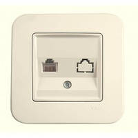 Розетка комп'ютерна (Cat5) Viko Rollina (крем)