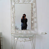 Коване дзеркало біле середнє прованс, фото 5
