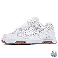 Женские кроссовки DC Stag White Shoes CEO-SV5-1012 кожаные дс стег белые shark