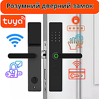 Розумний дверний замок кодовий з Wi-Fi, відбитком пальця і ключ-картою, KHS-D11