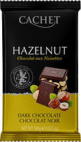 Шоколад Cachet (Кашет) чорний 54% какао з фундуком (лісовий горіх) Бельгія 300г