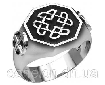 Кільце Оберіг срібний Вузол захисту вікінгів, фото 1