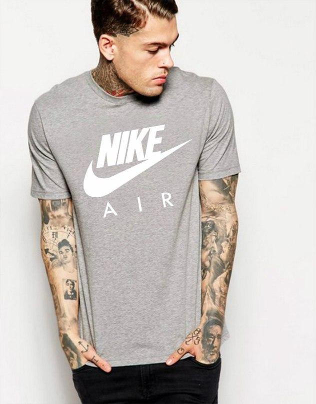 Чоловіча футболка Nike, чоловіча футболка Найк, спортивна, брендовий, бавовна, сіра S