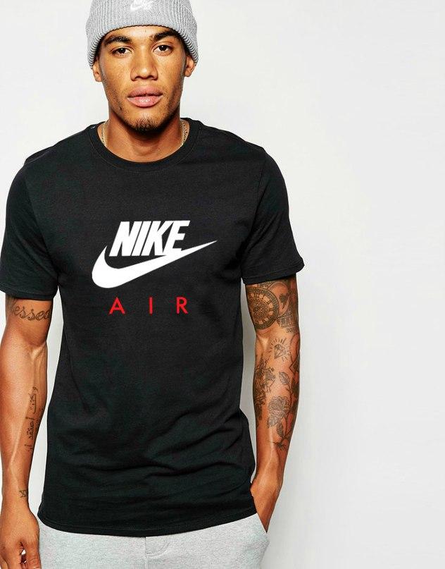 Чоловіча футболка Nike, чоловіча футболка Найк, спортивна, брендовий, бавовна, чорна,розміри: ХС-ХХХЛ S