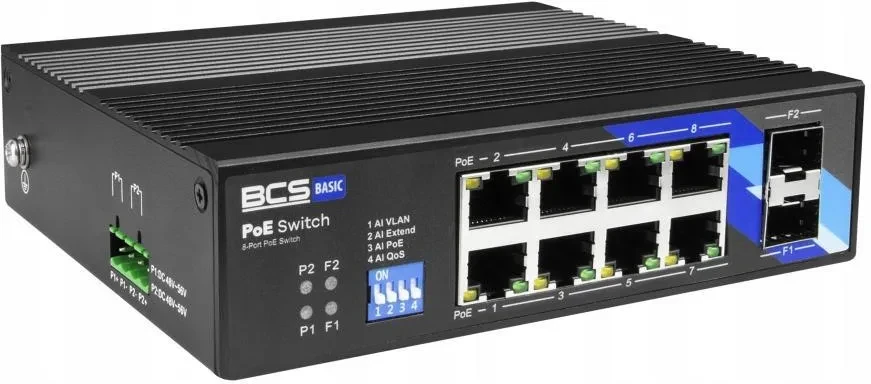 Комутатор BCS Basic BCS-B-ISP08G-2SFP PoE 8 портів, фото 1
