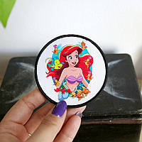 Нашивка круглая на одежду Русалочка — The Little Mermaid Термоклей PA5607